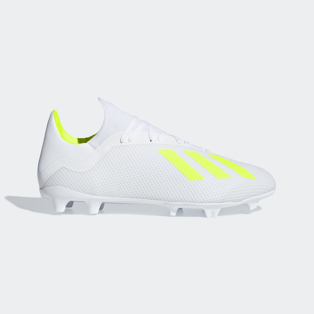 Adidas รองเท้าฟุตบอล / สตั๊ด X 18.3 FG | Cloud White/Solar Yellow/Cloud White ( BB9368 )