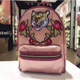 🌸ALDO Grawn Satin Backpack with Tiger &amp;Rose Patches