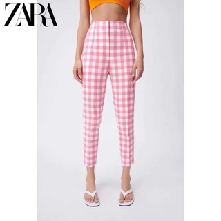 ZR PANT | กางเกงลายสก็อต ทรงเดฟเบาๆ เอวสูงผ้ายืดเล็กน้อย ซิปซ่อนทรงสวย