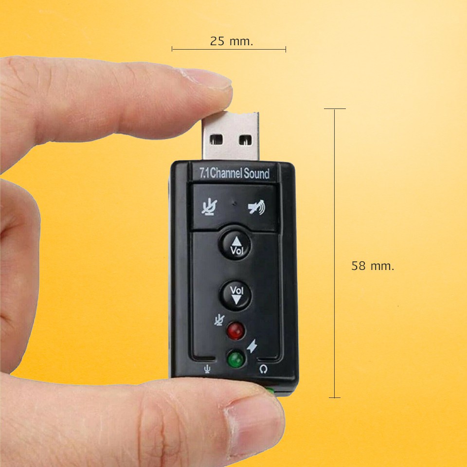 การ์ดเสียง USB 2.0 ซาวด์การ์ด Audio 3D Sound Virtual 7.1 Channel Card Adapter อะแดปเตอร์เสียง