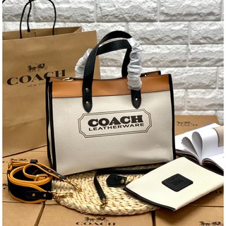 (แท้ 💯%‼) COACH TOTE CANVAS BAG