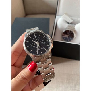 🦋สินค้าพร้อมส่ง🦋  New🍥Gucci รุ่นนี้ระบบ Automatic G-Timeless Chronograph Automatic Black  Watch  Size 44 mm