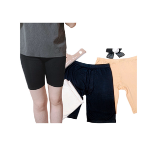 Ninamee กางเกงซับในขายาวครึ่งต้นขาฟรีไซส์ M-2XL ผ้านุ่ม กางเกงซับในสีขาว กางเกงซับในดำ ซับในขายาว กางเกงนอน กางเกงซับดำ