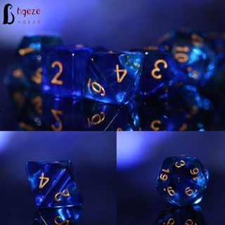 ราคาถูก 7PCS/Set Two-color Multi-faceted Board Game Gem Dice Set Geometric Dice tiktok