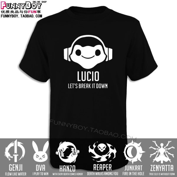 เสื้อยืดแขนสั้นลําลอง ผ้าฝ้ายแท้ พิมพ์ลาย Pioneer dj Lucio Death 76 Yuan's dva Hero สําหรับผู้ชาย