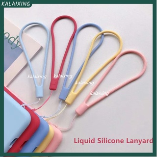 Colorful Liquid Silicone Lanyard Pastel Phone Hand Wrist Strap for เคส for iPhone 13