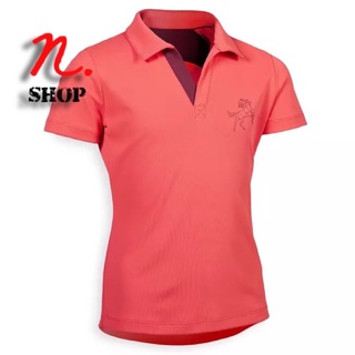 เสื้อโปโลเด็กผ้าตาข่ายแขนสั้นสำหรับขี่ม้ารุ่น 500 FOUGANZA KIDS HORSE RIDING MESH SHORT-SLEEVED POLO SHIRT 500