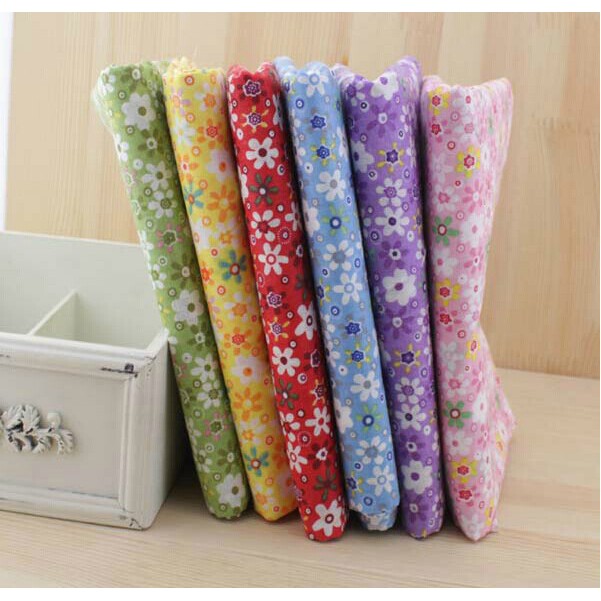6 สีดอกไม้พิมพ์ผ้าฝ้ายผ้านวมผ้า 50×50 ซม.เย็บ Patchwork DIY ผ้า bundle 6 ชิ้น/ล็อต