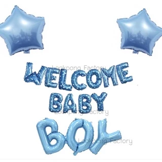 ชุดป้าย welcome baby ต้อนรับเด็กแรกเกิด ลูกโป่งต้อนรับเด็กแรกเกิด ลูกโป่งวันเกิด ชุดเด็ก ของขวัญเด็กแรกเกิด
