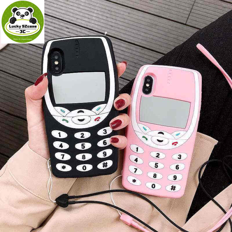 ( Nokia ) เคสโทรศัพท์มือถือ ซิลิโคน ลายน่ารัก 3 มิติ พร้อมสายคล้อง แฟชั่น สําหรับ IPhone 13 Pro Max 12 11 Pro Max XR X XS Max SE2020 8 7 6S 6 Plus