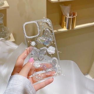 เคสโทรศัพท์มือถือ ลายผีเสื้อ ดอกกุหลาบ สําหรับ OPPO Reno8T 5G Reno8 Reno7Z Reno7pro Reno6 5G Reno6Z Reno5 Reno4 4G Reno4pro 4G Reno4Z 5G Reno2F