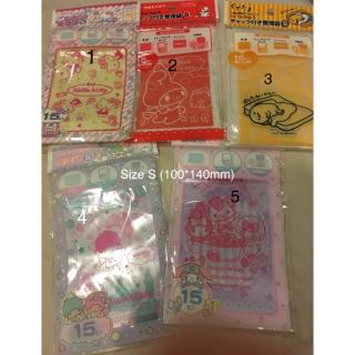 ถุงซิปล็อค Sanrio ไซส์ S (10×14cm) ห่อละ15ชิ้น