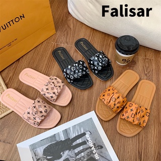 Falisar SHOES รองเท้าแตะแบบสวม พื้นนิ่ม ใส่สบายมากๆ สีเรียบง่ายดูแฟชั่น มี 3 สี(แนะนำเพิ่ม 1 ไซส์) NO.1176-G