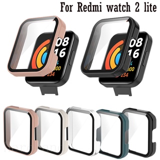 เคสป้องกันเต็มรูปแบบ สําหรับ Xiaomi Redmi Watch 2 lite ป้องกันหน้าจอ + กระจกนิรภัย Flm อุปกรณ์เสริมกรอบ