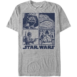 เสื้อยืดผู้ชายแฟชั่น Star Wars Mens Baddies Graphic T-Shirt t shirt men cotton
