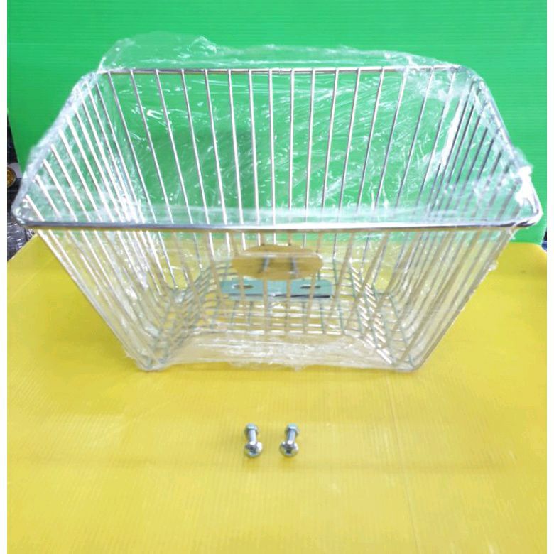 ตะกร้า Dream supercup,ดรีม ซุปเปอร์คัพงานเหล็กหนาชุบ(กรงนก) กว้าง30cmยาว33cmสูง17,21cm
