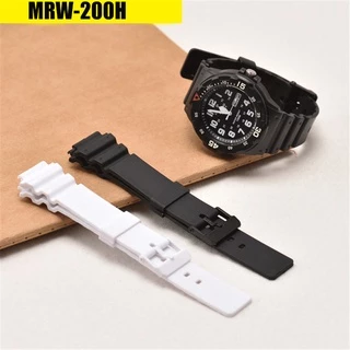 สายนาฬิกาข้อมือ ซิลิโคนเรซิ่น กันน้ํา แวววาว แต่งหัวเข็มขัด สําหรับ Casio MRW-200H
