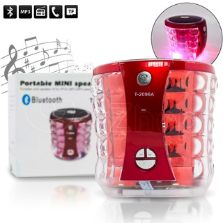 GetZhop ลำโพงบลูทูธ Bluetooth wireless Mobile Wireless Stereo Speaker รุ่น T-2096A (สีแดง)