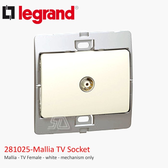 LEGRAND Mallia TV กลไกสีขาวตัวเมียเท่านั้น