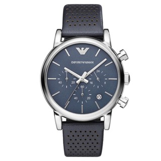 Emporio Armani Mens AR1736 Classic Analog Display Analog QuartzBlue (Black)