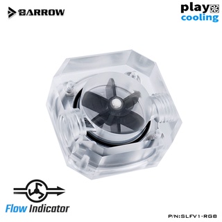 Barrow Flow Indicator 2 way RGB LRC2.0 (ARGB) 5V Version Black (โฟลว์มิเตอร์วัดอัตราการไหล‎ สำหรับชุดน้ำ รับประกัน 1ปี)