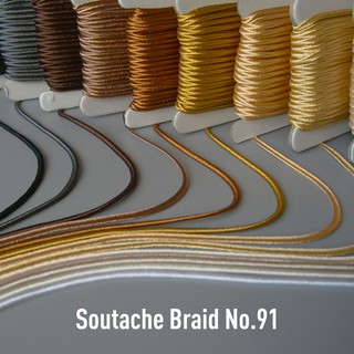 MOMOTARA No.91 (ชุดที่ 4) เทปถักร่อง Soutache Braid ขนาด 0.3 CM ยาว 36 หลา เชือก เทป diy วัสดุตกแต่ง cord rope