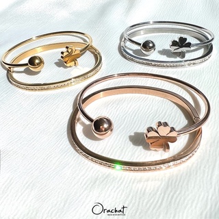 Clover ball 14k - Yada 14k bracelet set. (เซ็ตกำไลงานชุบ 14k สแตนเลส โดนน้ำหอมได้ ไม่ลอก)