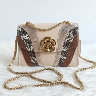 Coach 69659 Parker 18 With Wave Patchwork And Snakeskin Detail ปรับสะพายไหล่ได้ ปรับสะพายข้างได้ ถือออกงานก็เริ่ดจ้าา