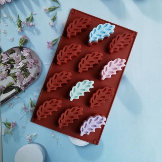 แม่พิมพ์ ซิลิโคน รูปใบไม้ 12 ช่อง (คละสี) Autumn leaves Silicone Molds