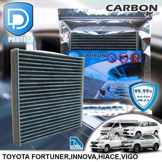 กรองแอร์ Toyota Fortuner 2004-2015,Innova,Hiace,Vigo,Vigo Champ คาร์บอน (Carbon Series) By D Filter (ไส้กรองแอร์)