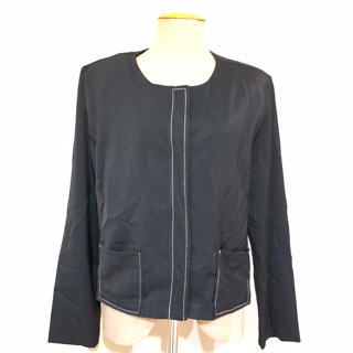 ผ้าดี ป้ายห้อย599.-เสื้อสูทสีดำ ตัดขอบ XXL