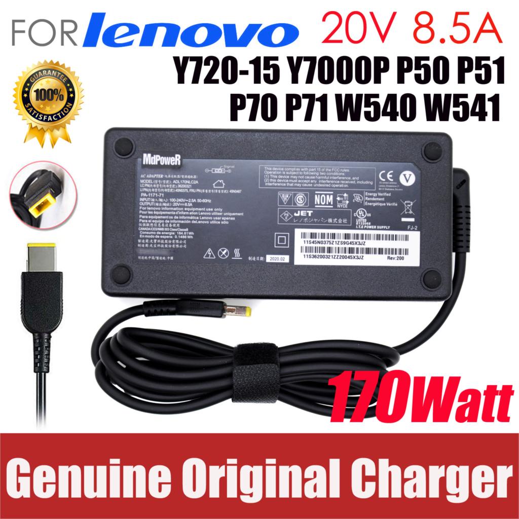 20V 8.5A 170W อะแดปเตอร์ไฟ AC สําหรับ Lenovo Legion Y720-15 Y7000P P50 P51 P70 P71 W540 W541 แล็ปท็อ