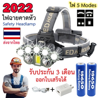 ไฟฉายคาดหัว Safety Light อุปกรณ์ครบชุด ไฟฉายแรงสูงติดหมวก LED 8 หลอด ไฟ 6 แบบ กันน้ำ ไฟส่องสัตว์ ไฟส่องกบ ไฟฉายช่าง