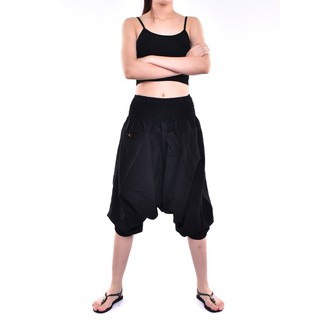 กางเกงม้งสั้นขา 4 ส่วน  กางเกงฮาเร็ม 3/4 Harem Pants 3/4 (Unisex)