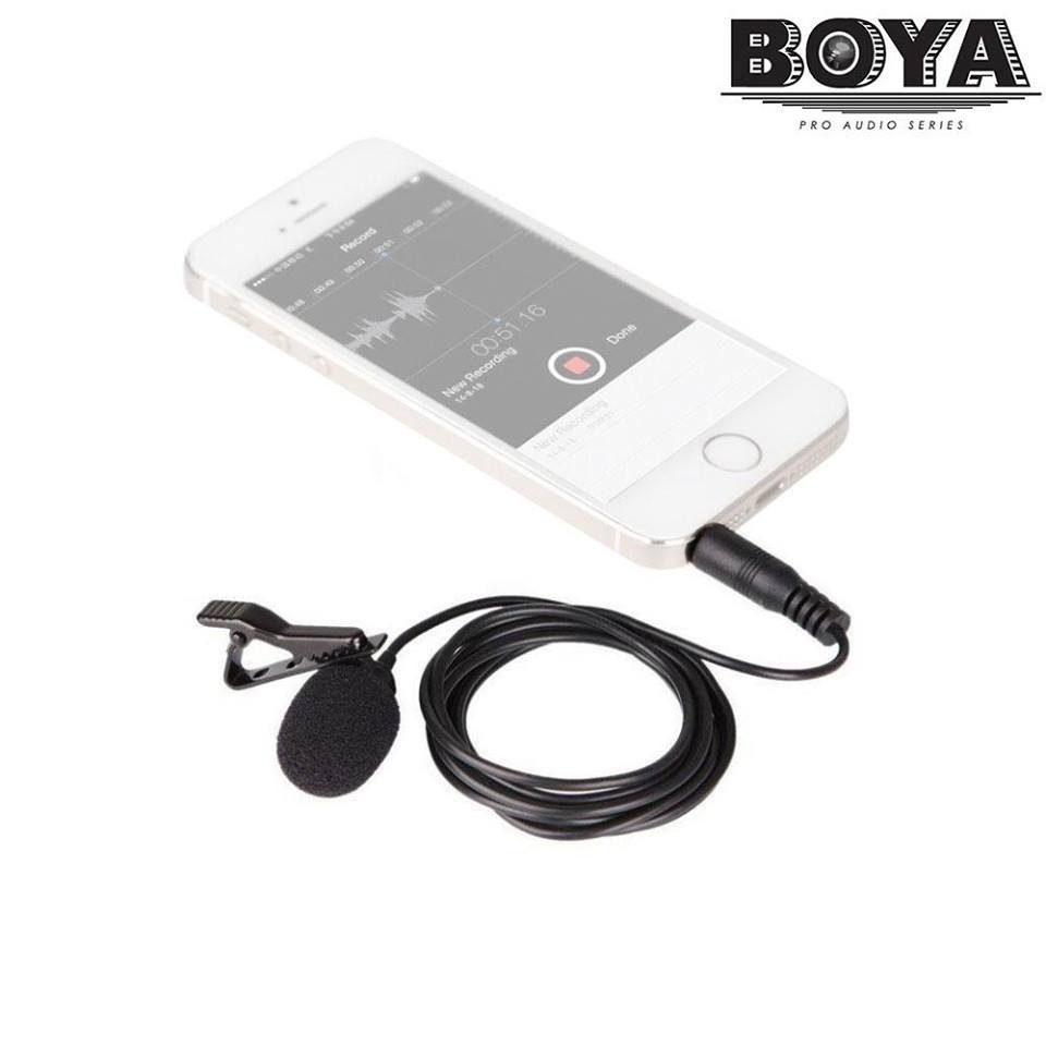 BOYA  ไมโครโฟน BY-LM10 / Mic LM1 Lavalier Microphone ไมโครโฟน หนีบปกเสื้อสำหรับมือถือ สายยาว 1.2 เมตร ของแท้ 100%