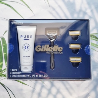 ยิลเลตต์ ชุดมีดโกน + ครีมโกนหนวด Premium Edition Fusion5 ProShield 1 Razor + 4 Cartridges + 1 Pure Shave Cream (Gillette®)