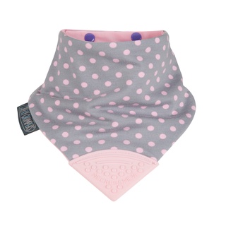 ผ้ากันเปื้อนพร้อมแผ่นยางกัด Neckerchew รุ่น  Polka Dot Pink