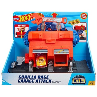 HOTWHEELS GORILLA RAGE GARAGE ATTACK ชุดรางรถเหล็ก HOT WHEELS ชุดกอริล่ายกตึก +แถมฟรีรถ 1คัน ลิขสิทธิ์แท้ 100% ราง