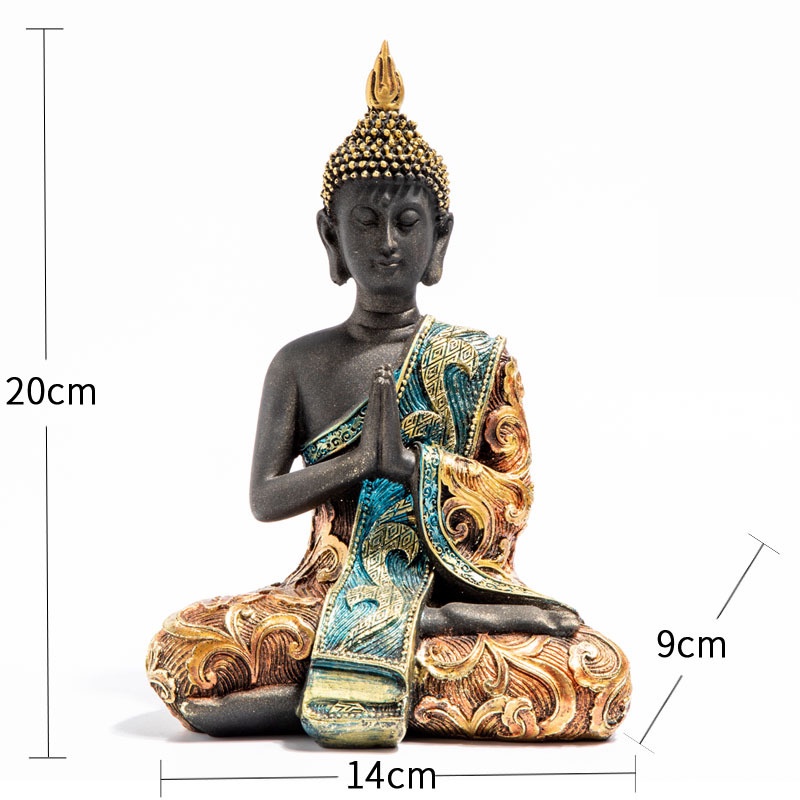 ◈✵New 2020 Buddha Statue Thailand Buddha Sculpture Green Resin Hand Made Buddhism Hindu Fengshui Figurine Meditation Hom