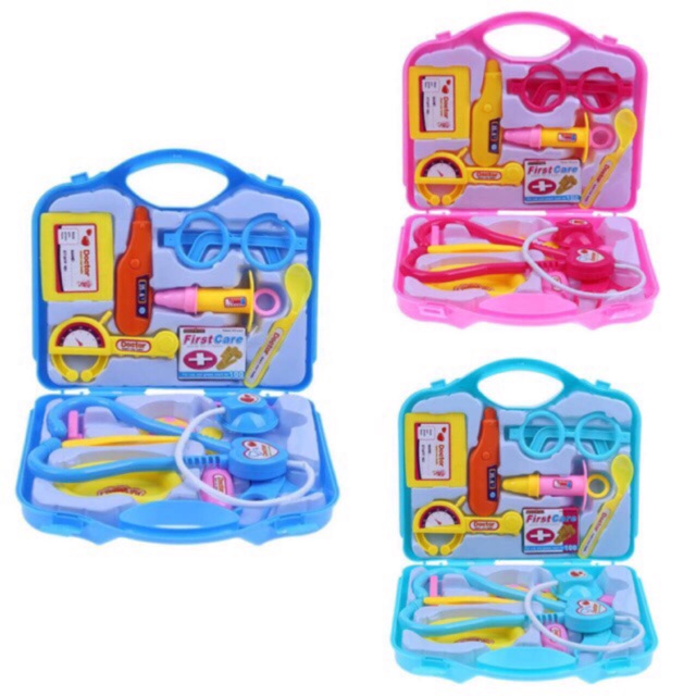 ชุดเครื่องมือหมอ doctor play set หมอ ชุดหมอ อุปกรณ์การแพทย์ ชุดคุณหมอกระเป๋าสีสันสดใส มีให้เลือกหลากหลายแบบ