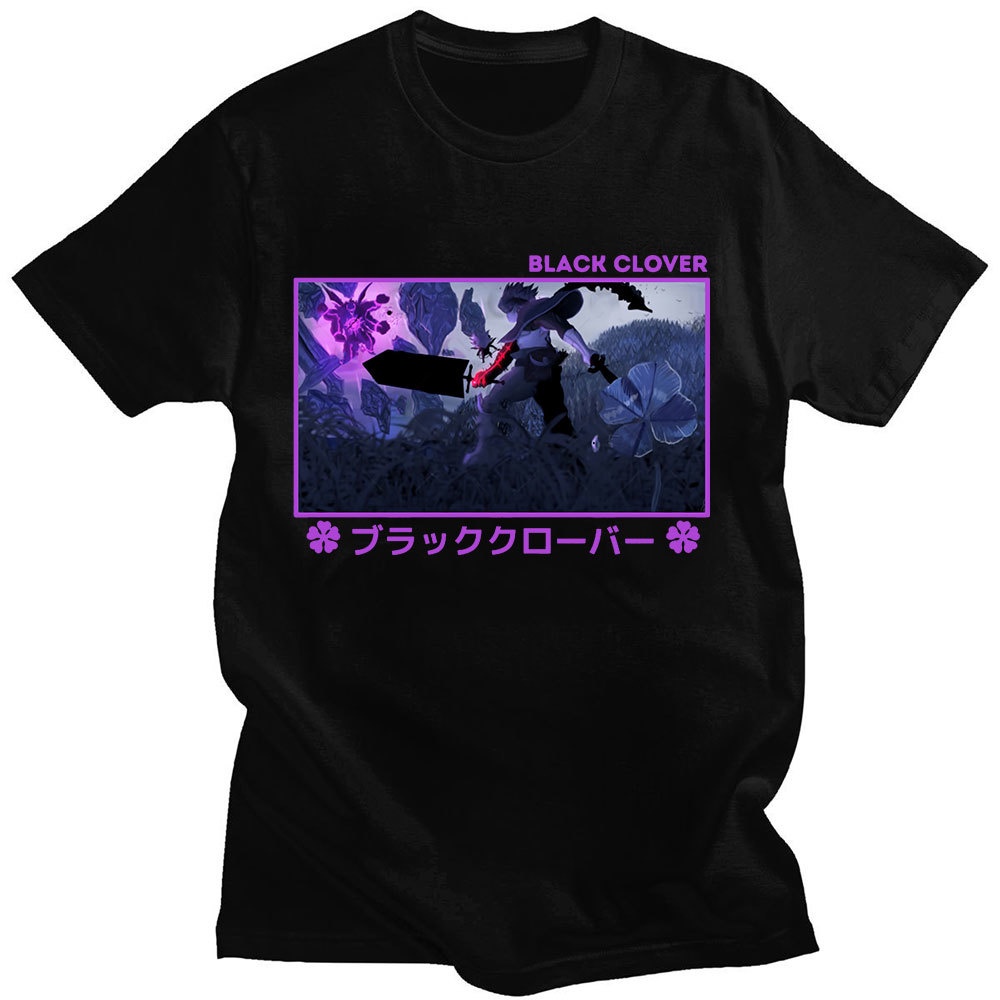 [S-5XL] เสื้อยืด พิมพ์ลายกราฟฟิค การ์ตูนญี่ปุ่น มังงะ Asta Black Clover สไตล์ฮาราจูกุ แนวสตรีท ฮิปฮอป สําหรับผู้ชาย