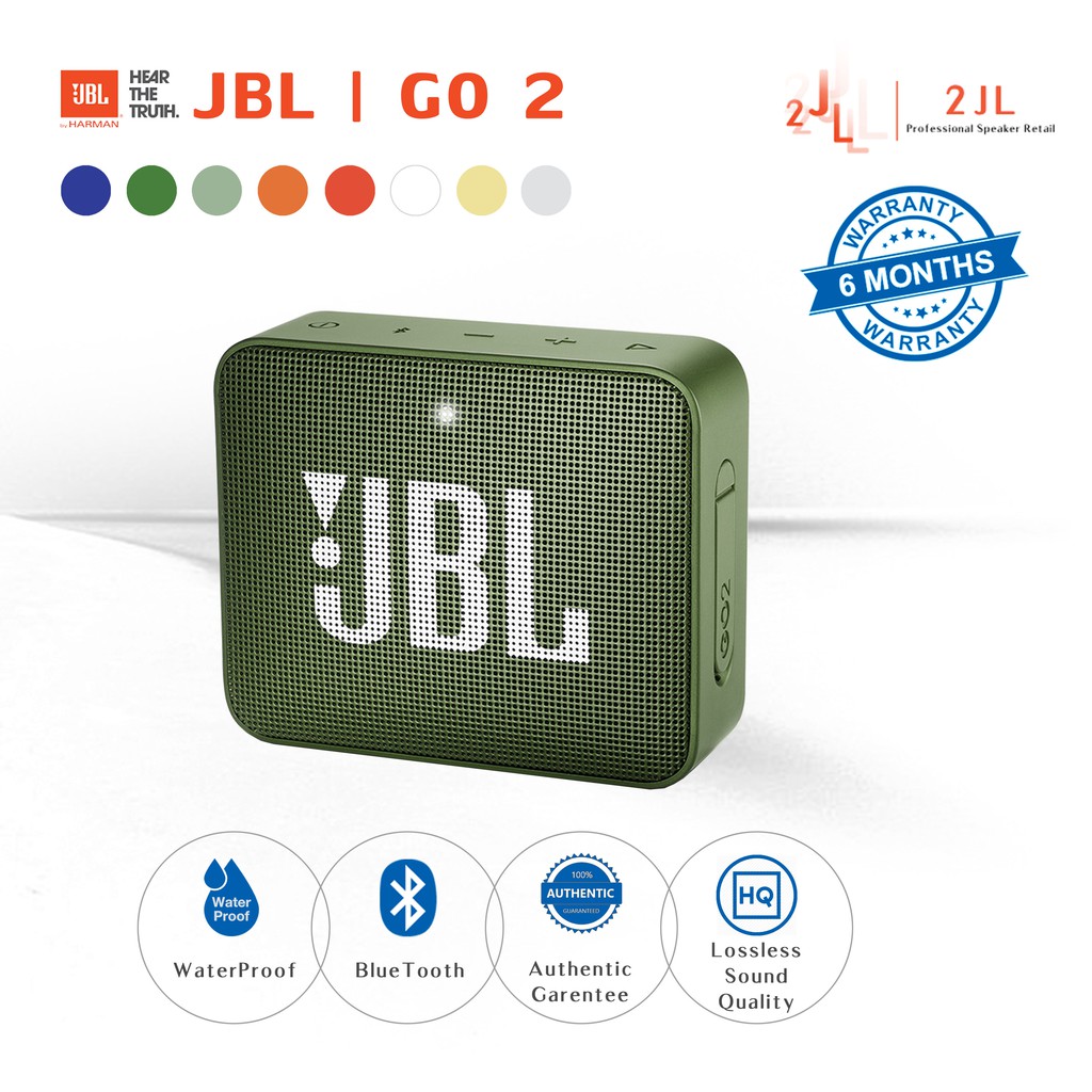 JBLลำโพงบลูGO2 เจบีแอล ลำโพงบลู บูลทูธไร้สาย เครื่องเสียง แบบพกพากันน้ำ JBL Bluetooth Speaker ลำโพงกลางแจ้ง（Green）