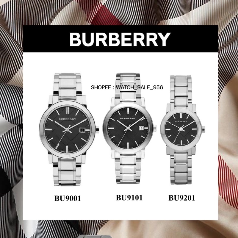 นาฬิกาผู้หญิง BURBERRY The City Black Dial Silver รุ่น BU9001 / BU9101 / BU9201