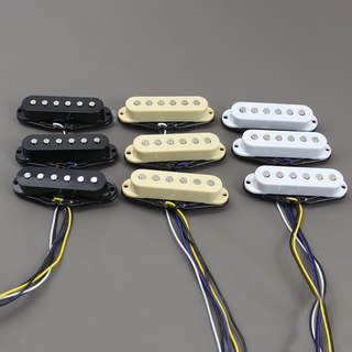 Fleor ปิ๊กอัพคอยล์เดี่ยว เซรามิค ด้านบนแบน อุปกรณ์เสริม สําหรับกีตาร์ไฟฟ้า Strat SSS 3 ชิ้น ต่อชุด