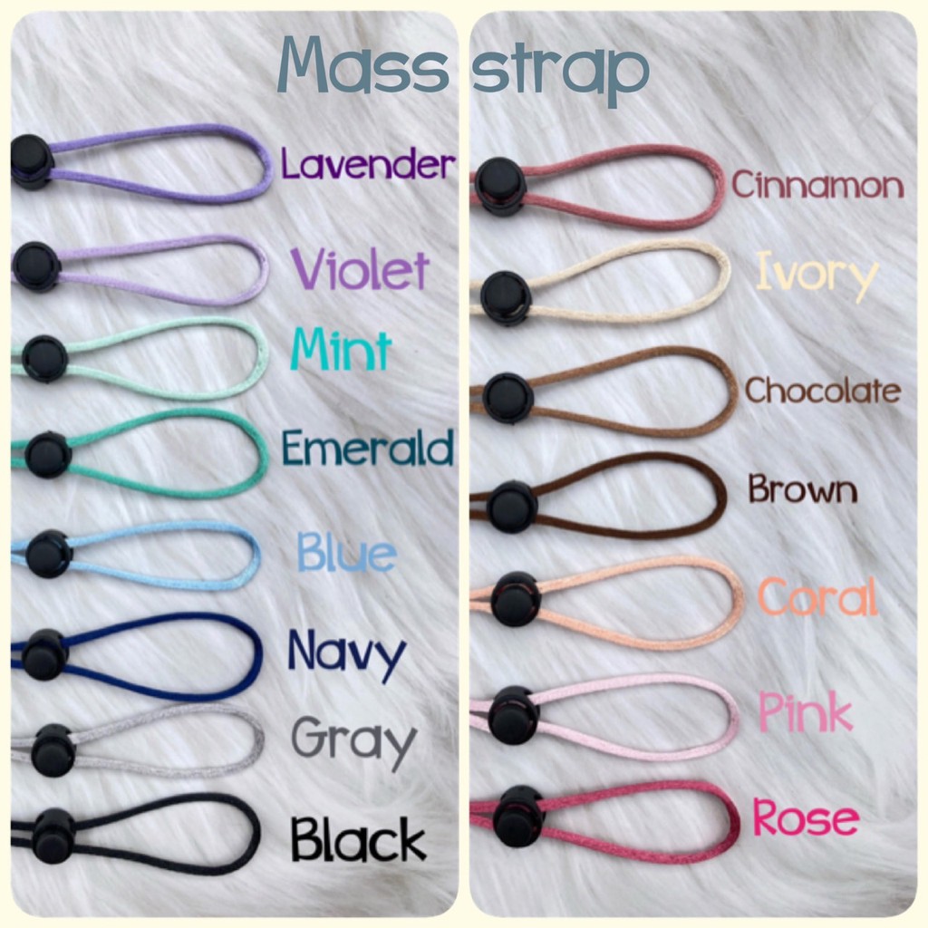 SALE!! สายคล้องแมสผู้ใหญ่ รุ่นตะขอก้ามปู ยาวพิเศษ80-90cm สาย+Stopper ปรับสายได้ ผ้าซาตินเงาสวย สำหรับผู้ชายพำ - รูปที่ 3