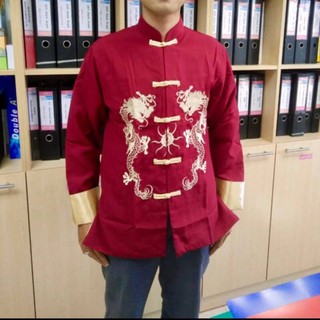 🎉เสื้อตรุษจีนผู้ชาย มีซับใน เริ่มที่ S-3X ผ้าCottonเนื้อดี