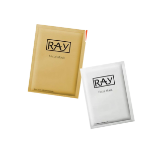 โปรโมชั่น : แผ่นมาส์คหน้า RAY facial mask สีทองและสีเงิน ของแท้ 100% มีสติกเกอร์ตรวจสอบ ขายแยกแผ่น