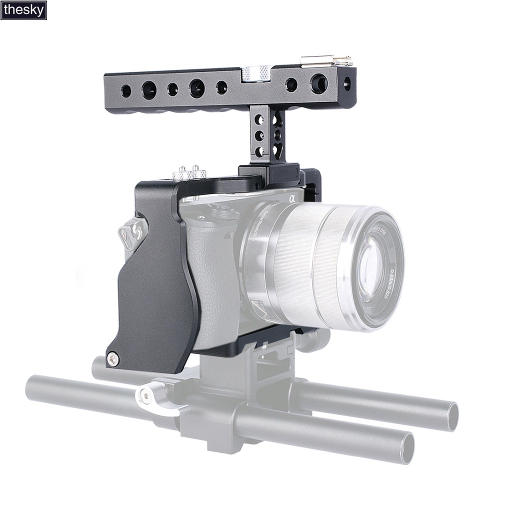 C6 กล้อง Video Cage Handle Stabilizer สําหรับ Sony A6000