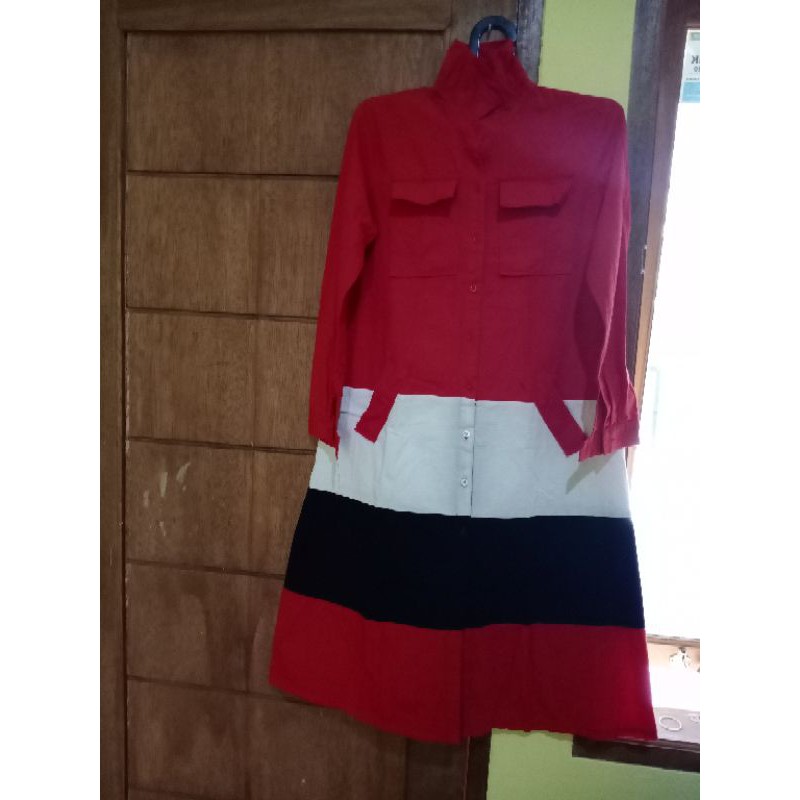 Tunic Color Maroon white black (msh new xm Wash เท่านั้น)