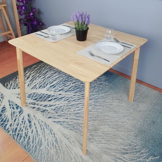 โต๊ะกินข้าว โต๊ะอาหาร Evergreen Furniture Dining Table 900 เซ็นติเมตร (ราคานี้เฉพาะโต๊ะ) ทำจากไม้ยางพารามี 2 สีให้เลือก